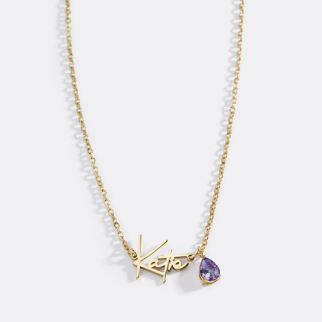 Handmade Birthstone Name Necklace - Image 129