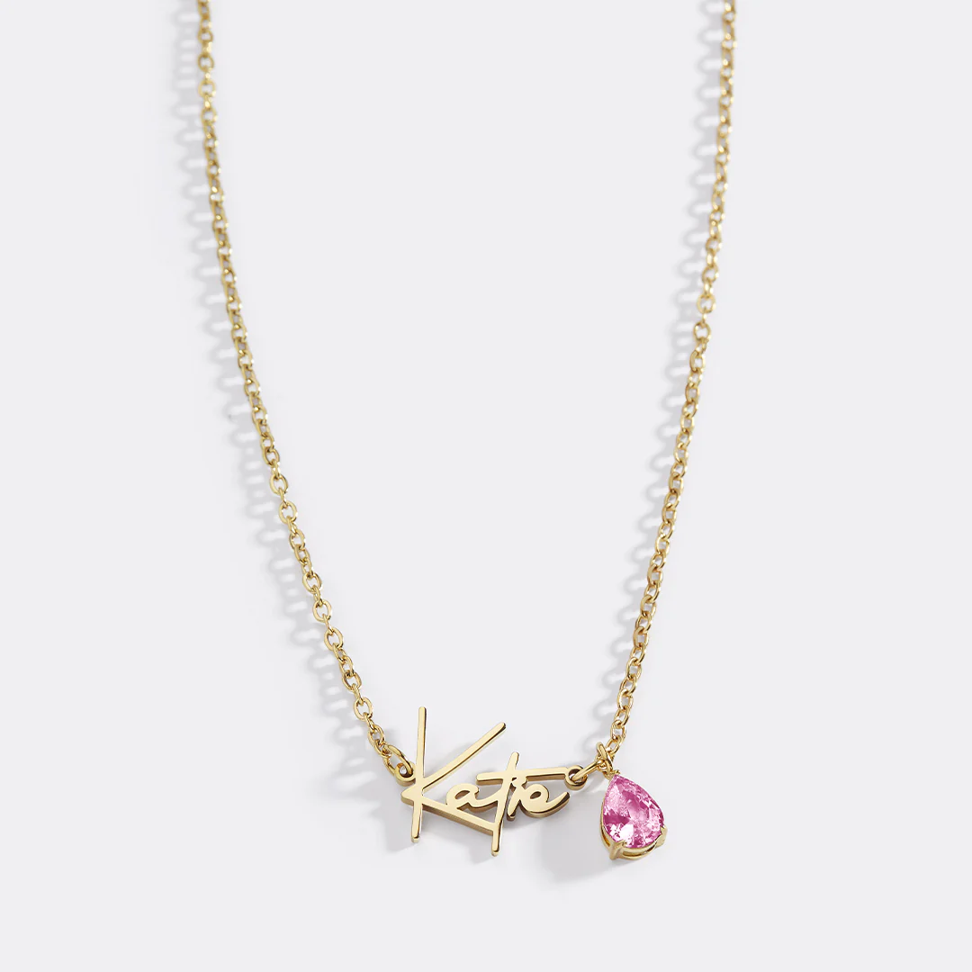 Handmade Birthstone Name Necklace - Image 137
