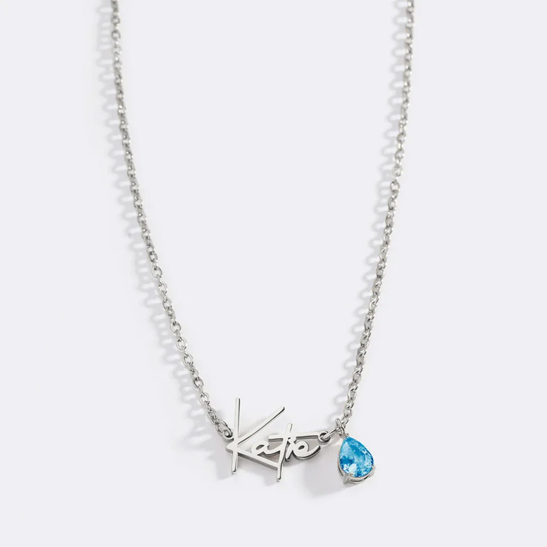 Handmade Birthstone Name Necklace - Image 148