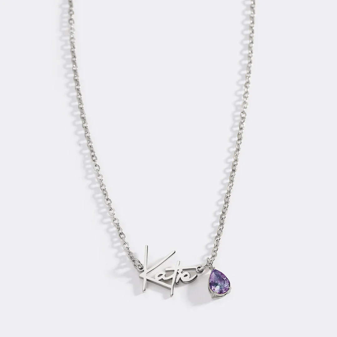 Handmade Birthstone Name Necklace - Image 160
