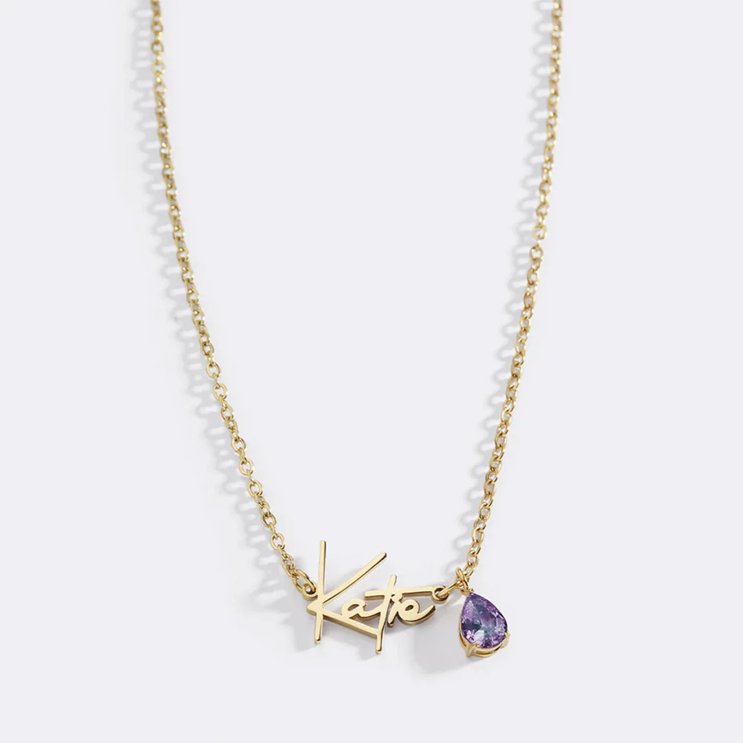 Handmade Birthstone Name Necklace - Image 161