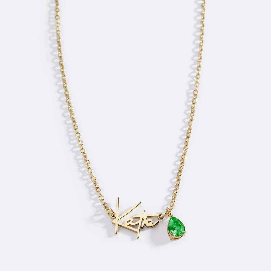 Handmade Birthstone Name Necklace - Image 167