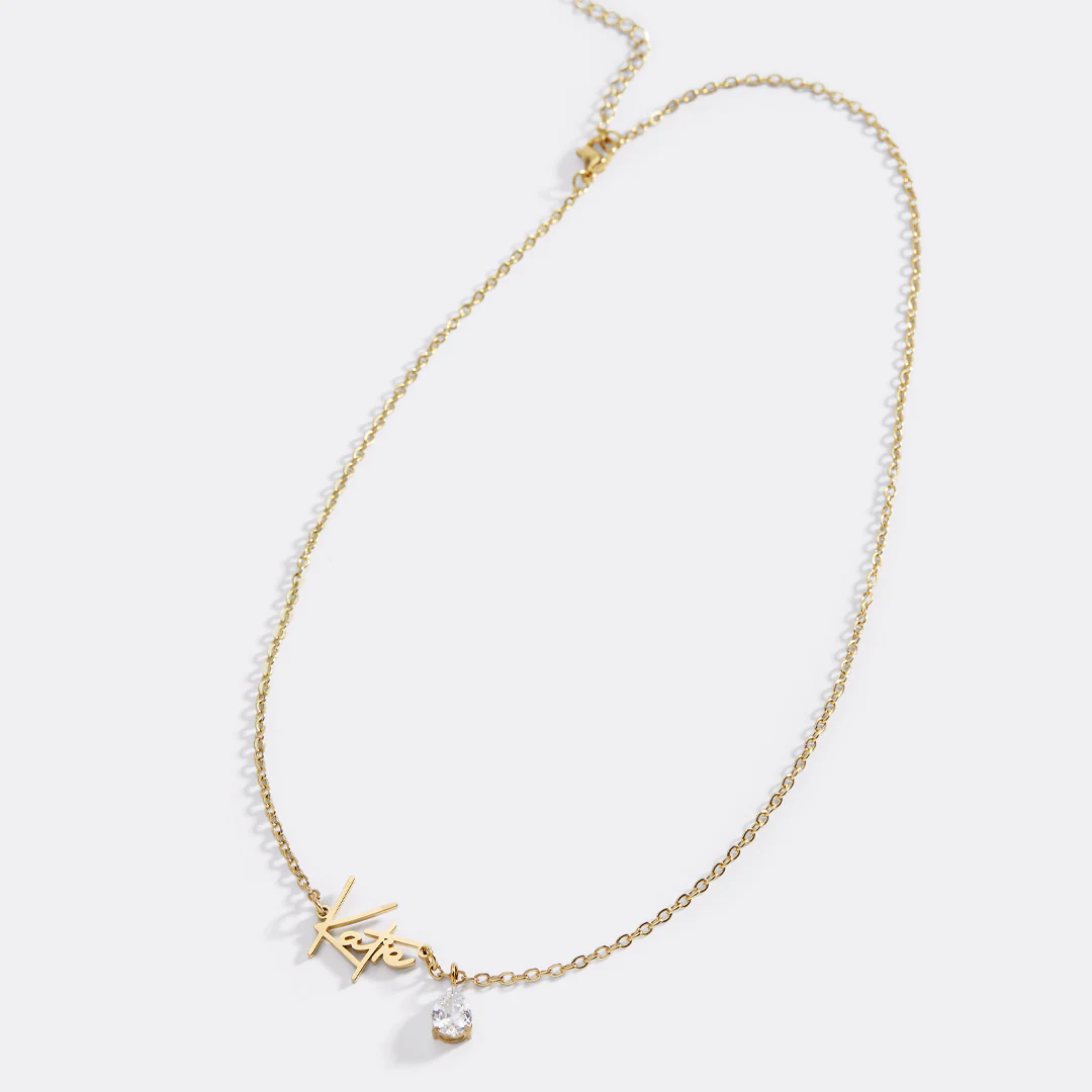 Handmade Birthstone Name Necklace - Image 3