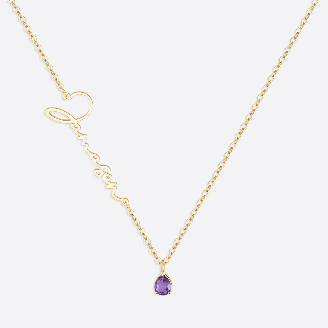 Handmade Birthstone Name Necklace - Image 53
