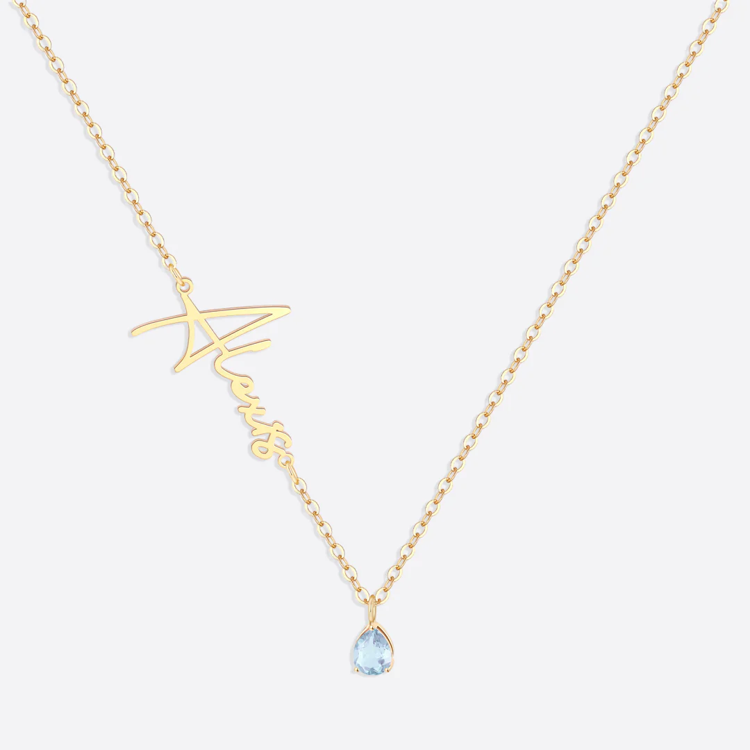 Handmade Birthstone Name Necklace - Image 63