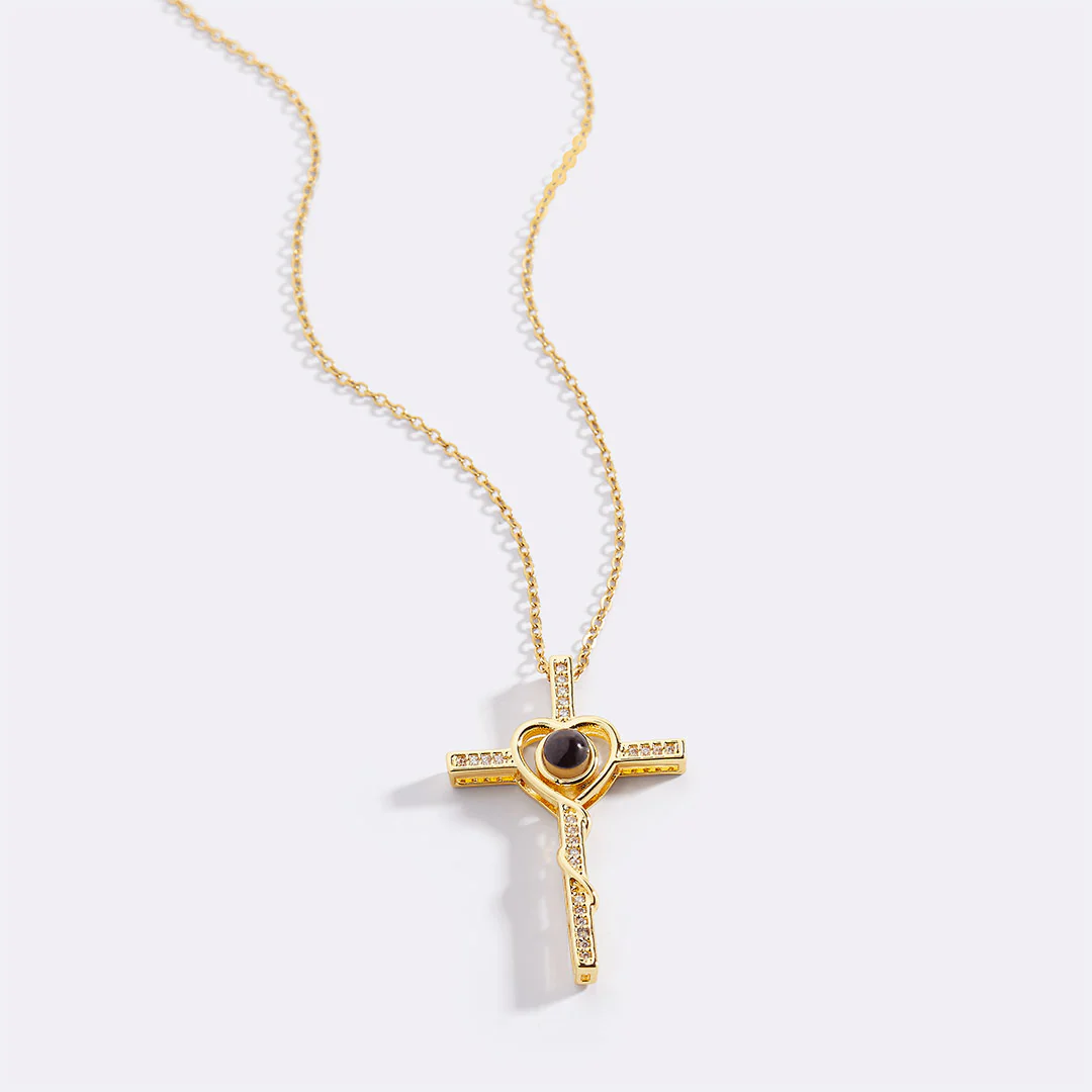 Heart and Cross Photo Necklace - Image 22