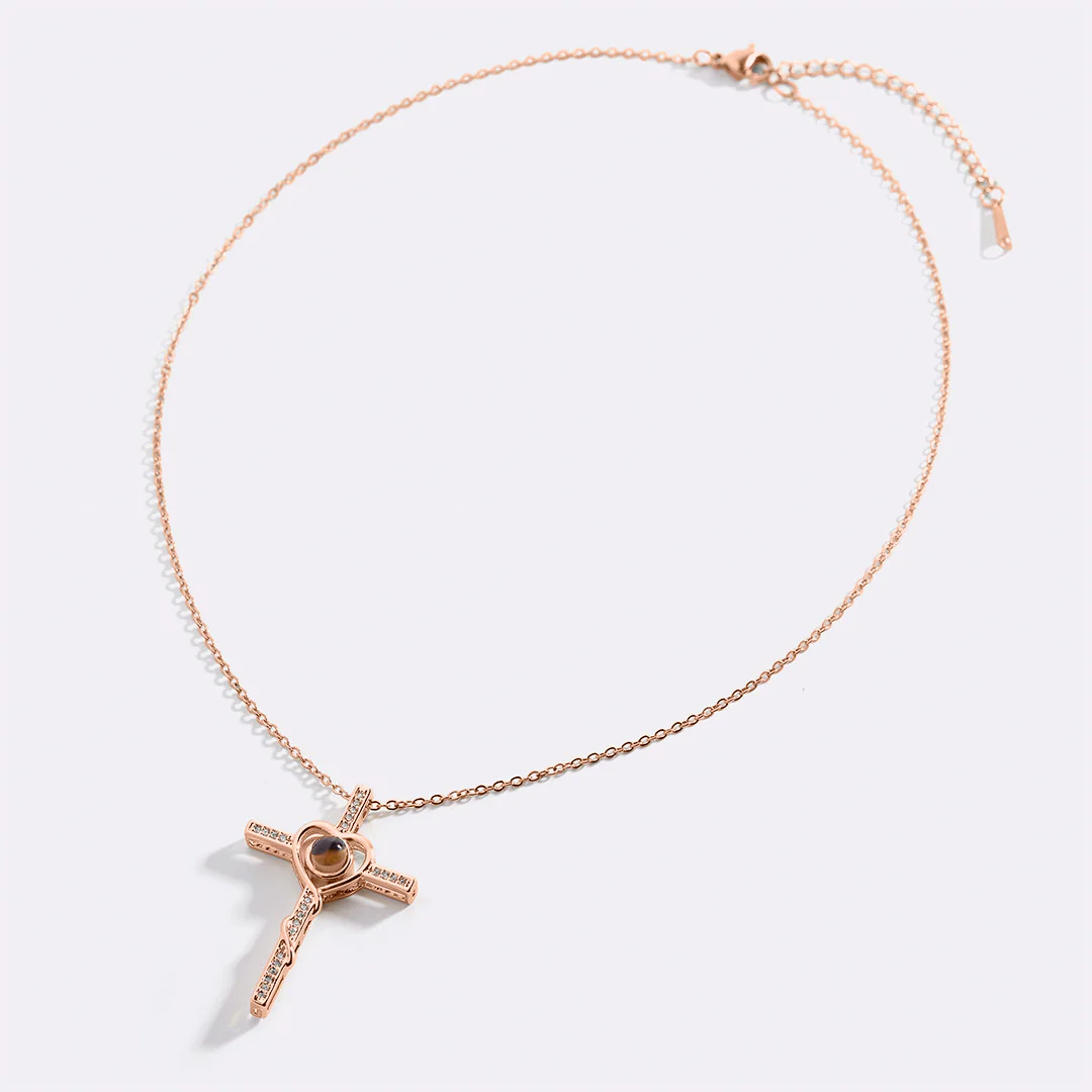 Heart and Cross Photo Necklace - Image 23