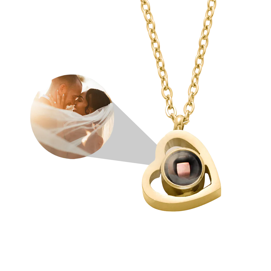 Personalized Heart Photo Necklace - Image 5