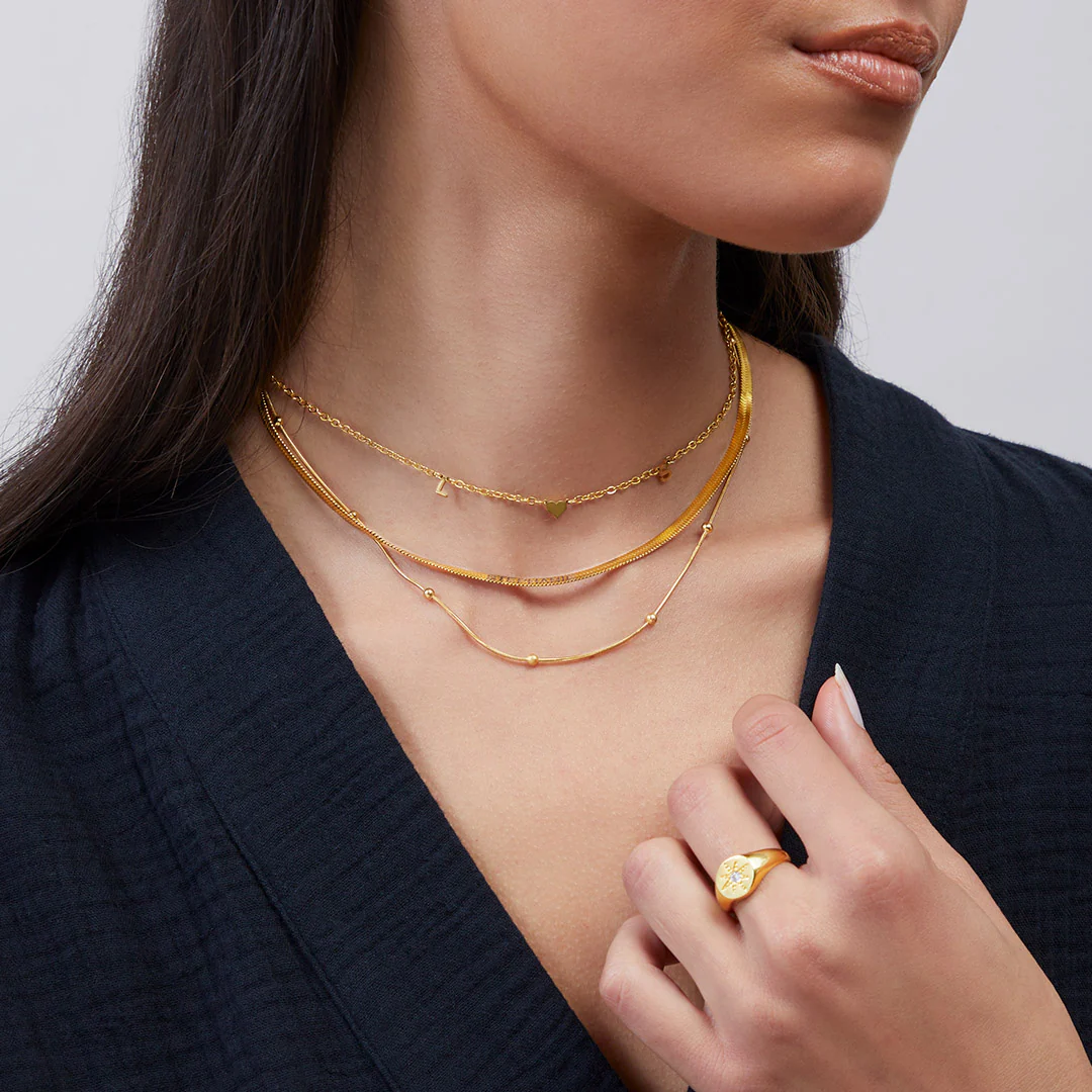 Herringbone Gold Chain Necklace - Image 26