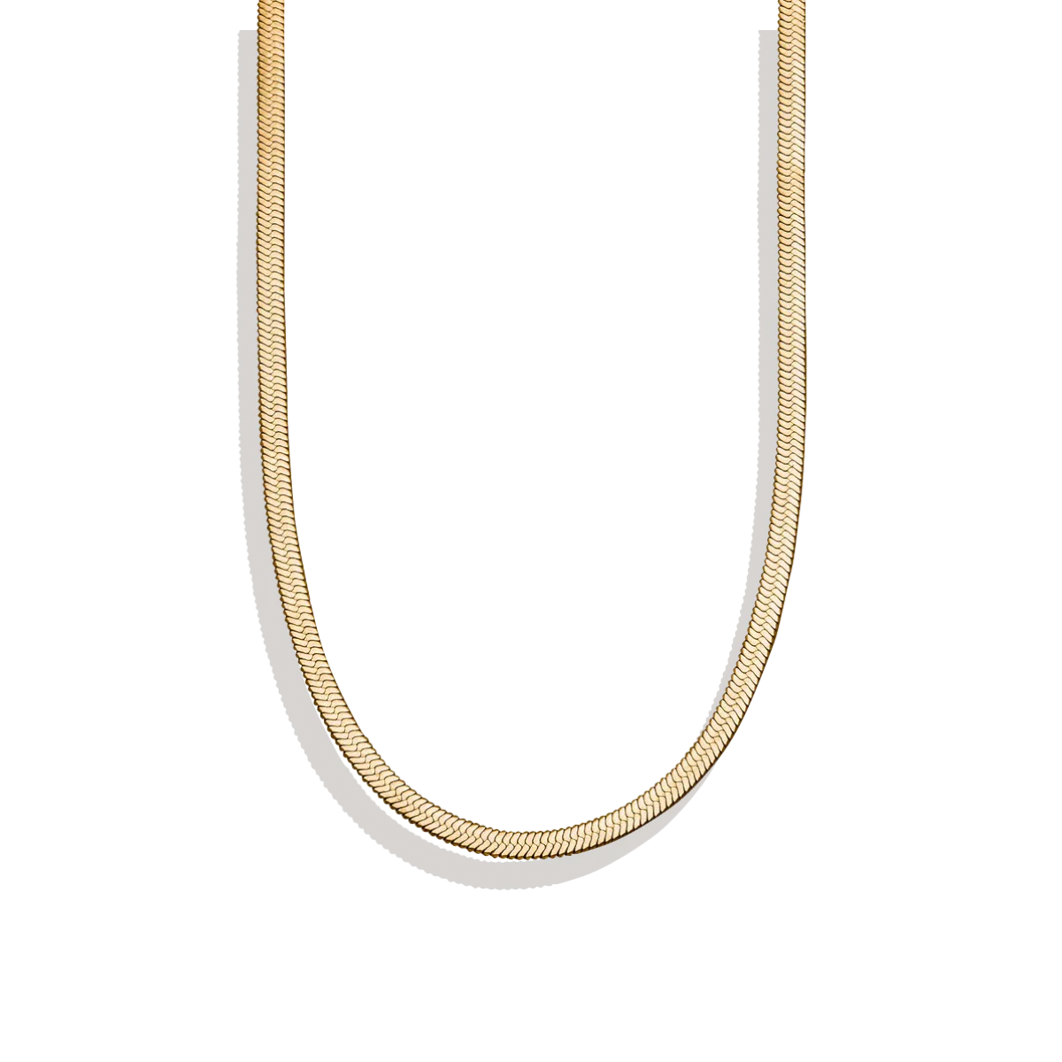 Herringbone Gold Chain Necklace - Image 4