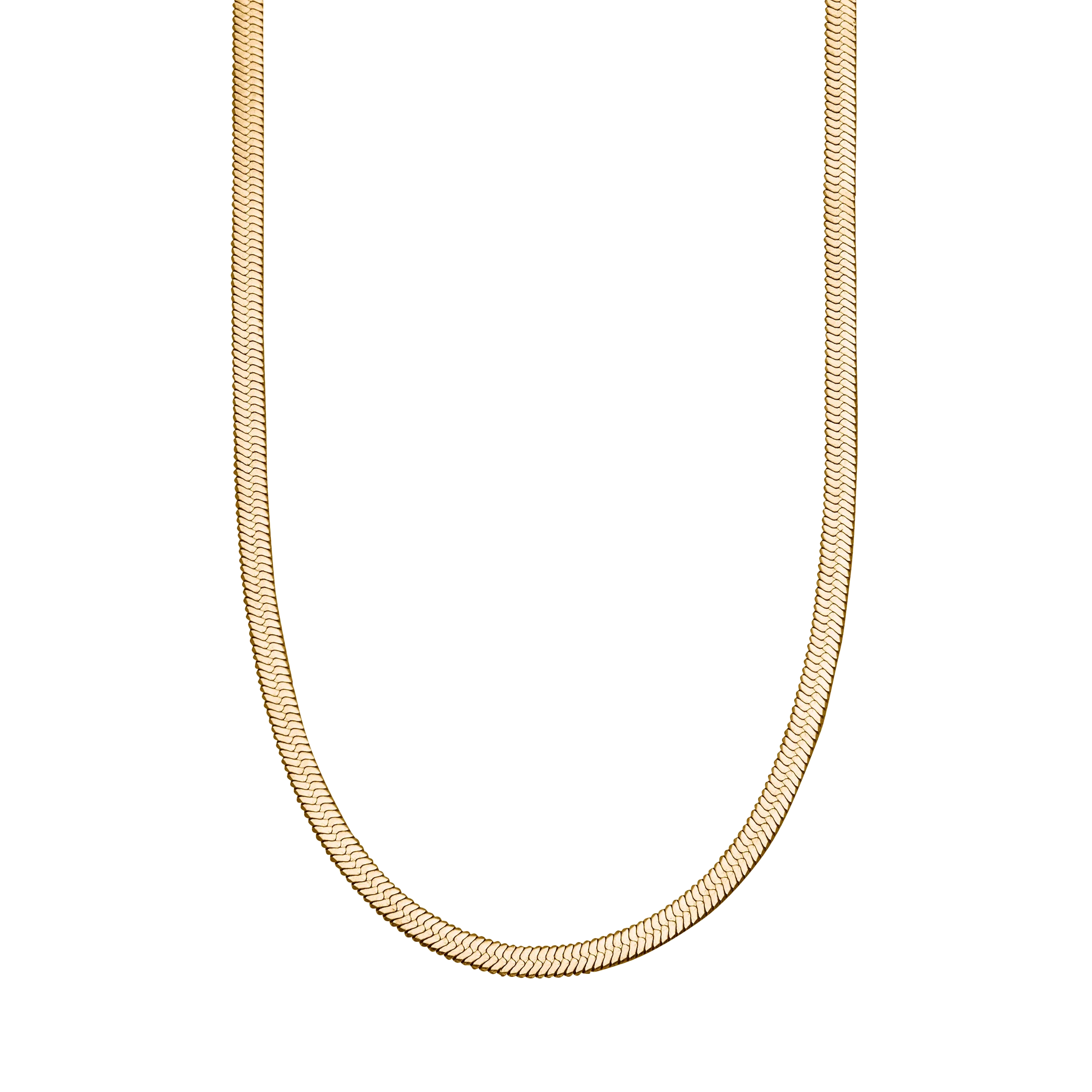 Herringbone Gold Chain Necklace - Image 5