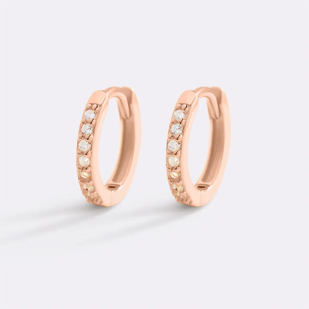 Pave Huggie Hoop Earrings - Image 41