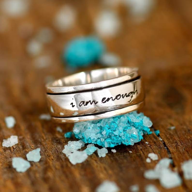 I am Enough Spinning Fidget Ring - Image 3