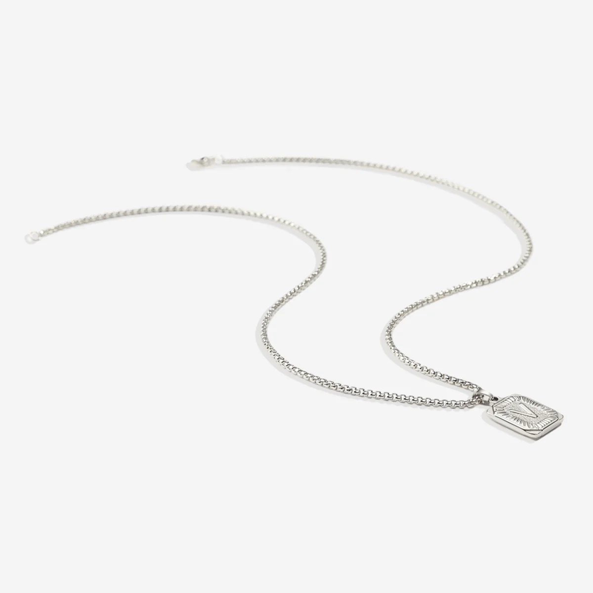 Initial Card Pendant Necklace with Rolo Chain - Image 63