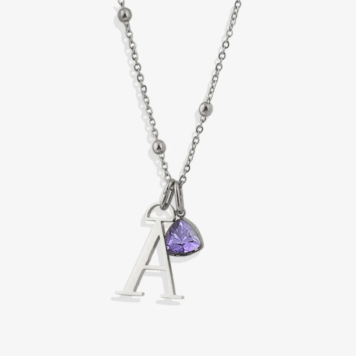 Droplet Birthstone & Initial Necklace - Image 21