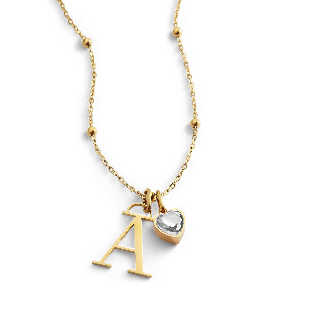 Droplet Birthstone & Initial Necklace - Image 27