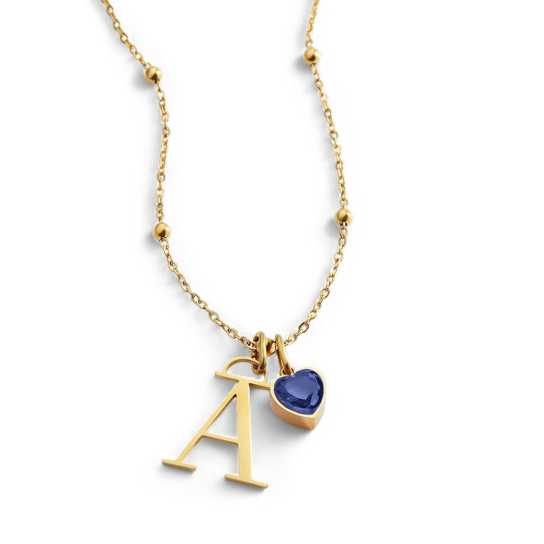 Droplet Birthstone & Initial Necklace - Image 38