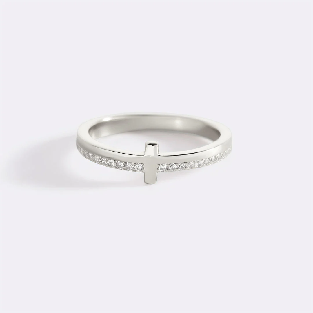 Let God Be In Control Golden Cross Ring - Image 17