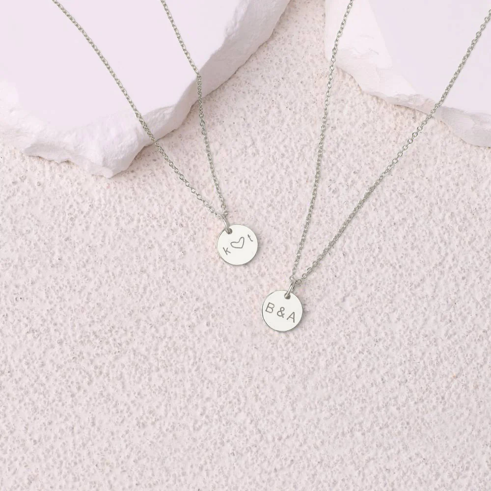 Love Disc Initial Necklace - Image 10