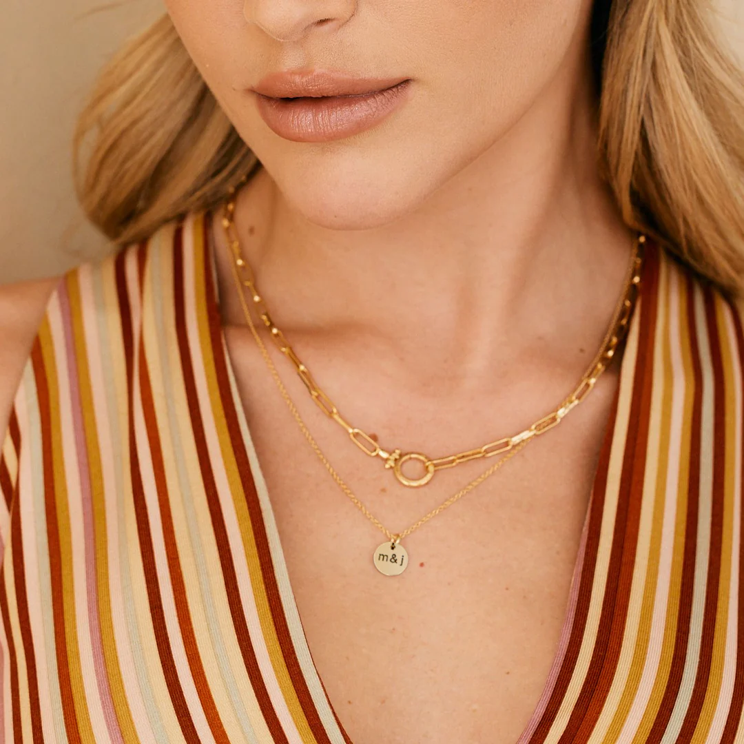 Love Disc Initial Necklace - Image 12