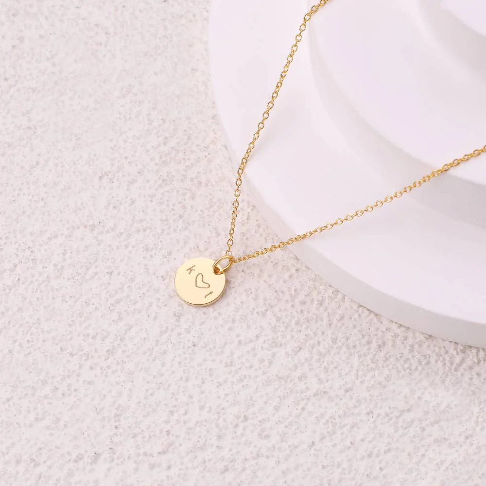Love Disc Initial Necklace - Image 5