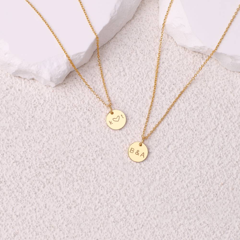 Love Disc Initial Necklace - Image 6