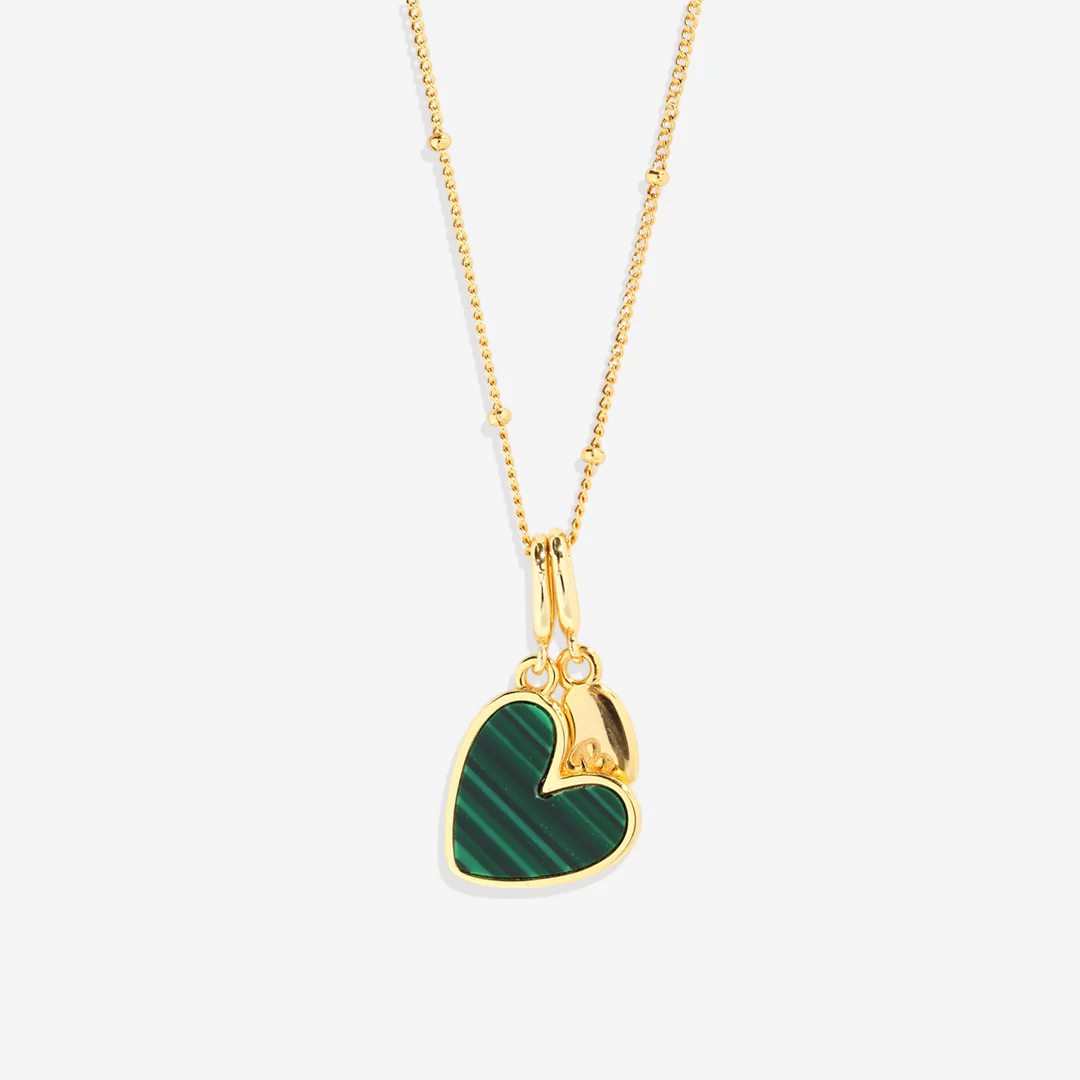 Malachite Heart Initial Necklace - Image 6