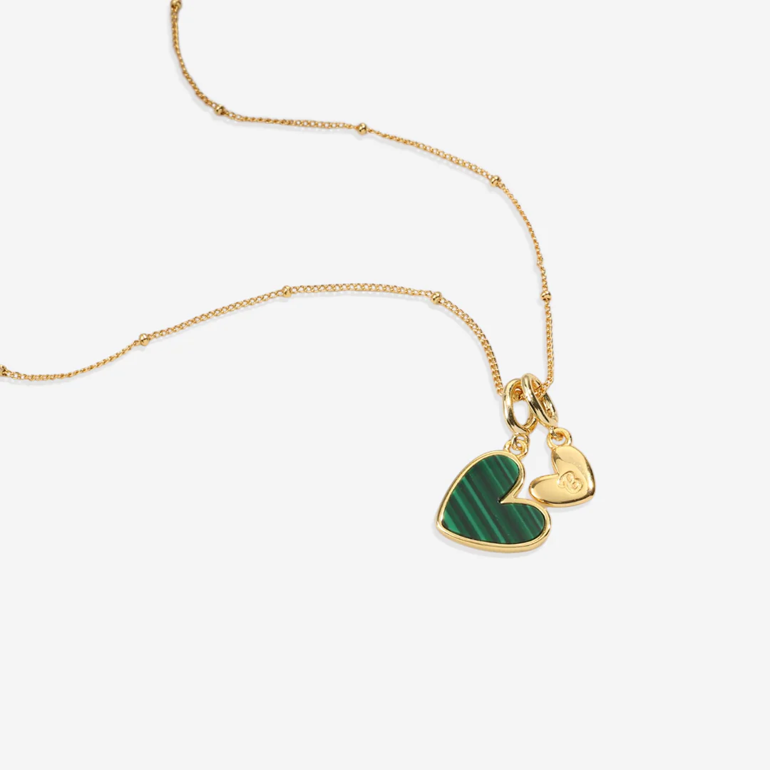 Malachite Heart Initial Necklace - Image 9