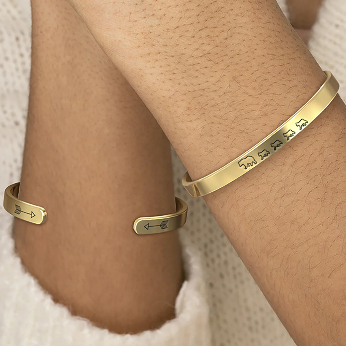 Mama Bear & Her Baby Bears Engraved Cuff Bracelet - Image 110