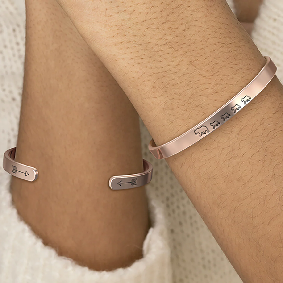 Mama Bear & Her Baby Bears Engraved Cuff Bracelet - Image 112