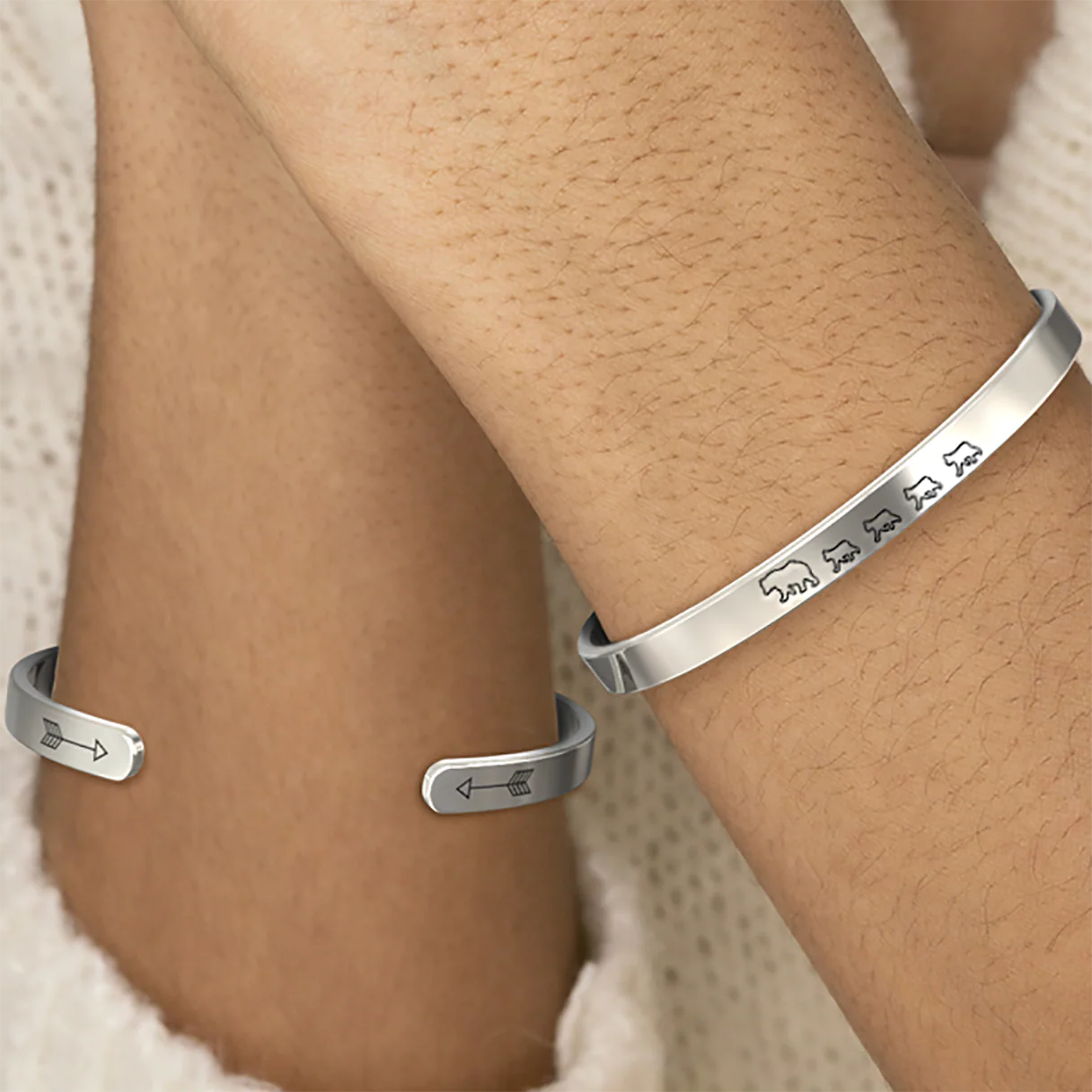 Mama Bear & Her Baby Bears Engraved Cuff Bracelet - Image 114