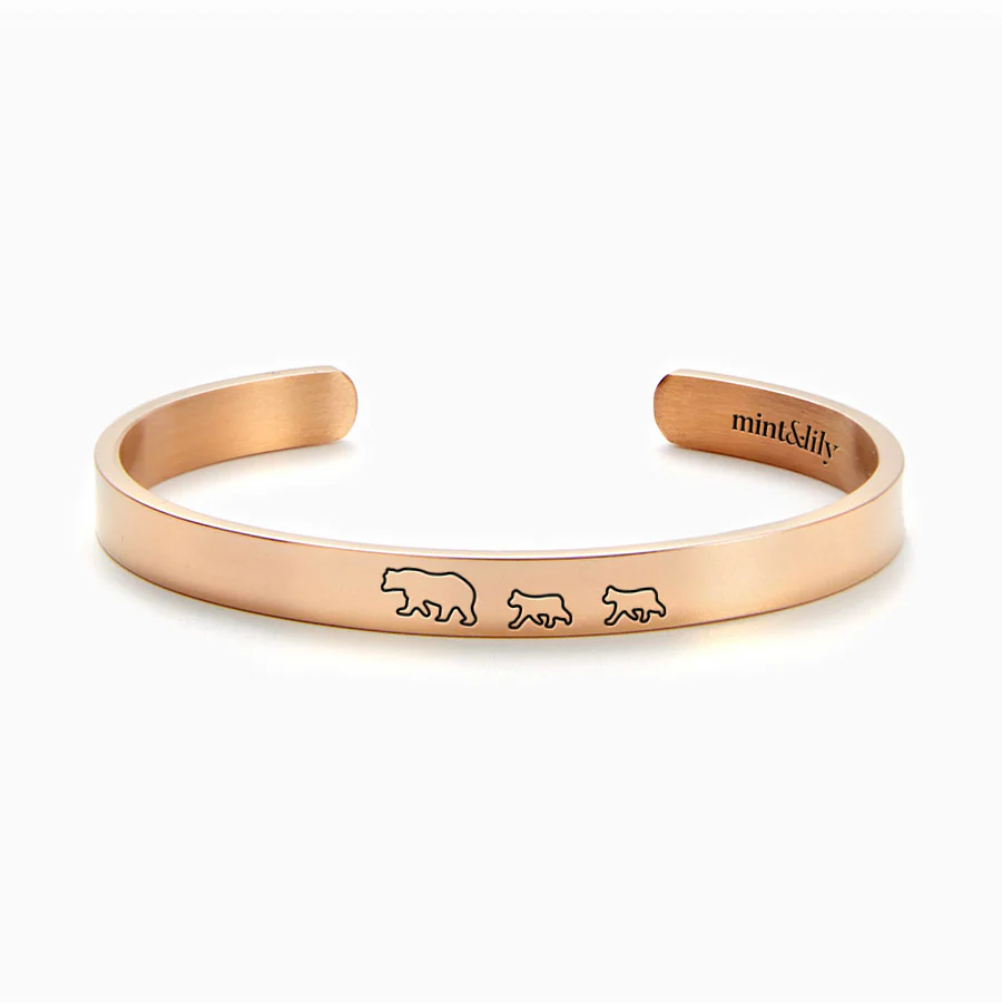 Mama Bear & Her Baby Bears Engraved Cuff Bracelet - Image 125