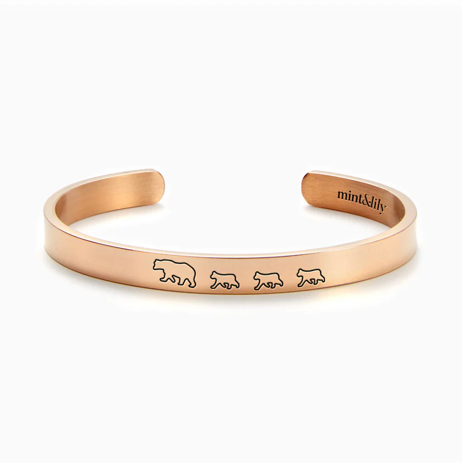 Mama Bear & Her Baby Bears Engraved Cuff Bracelet - Image 131