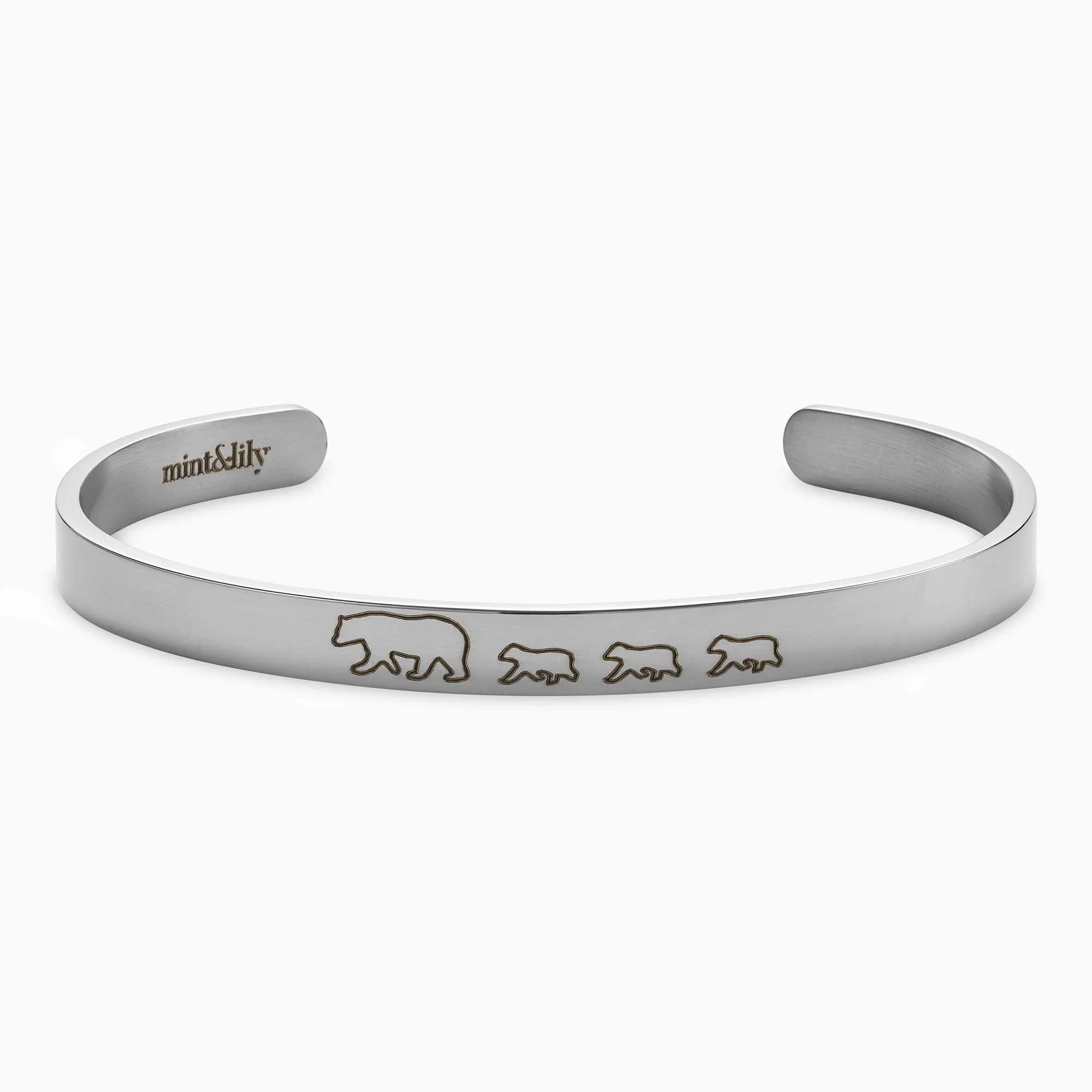 Mama Bear & Her Baby Bears Engraved Cuff Bracelet - Image 139
