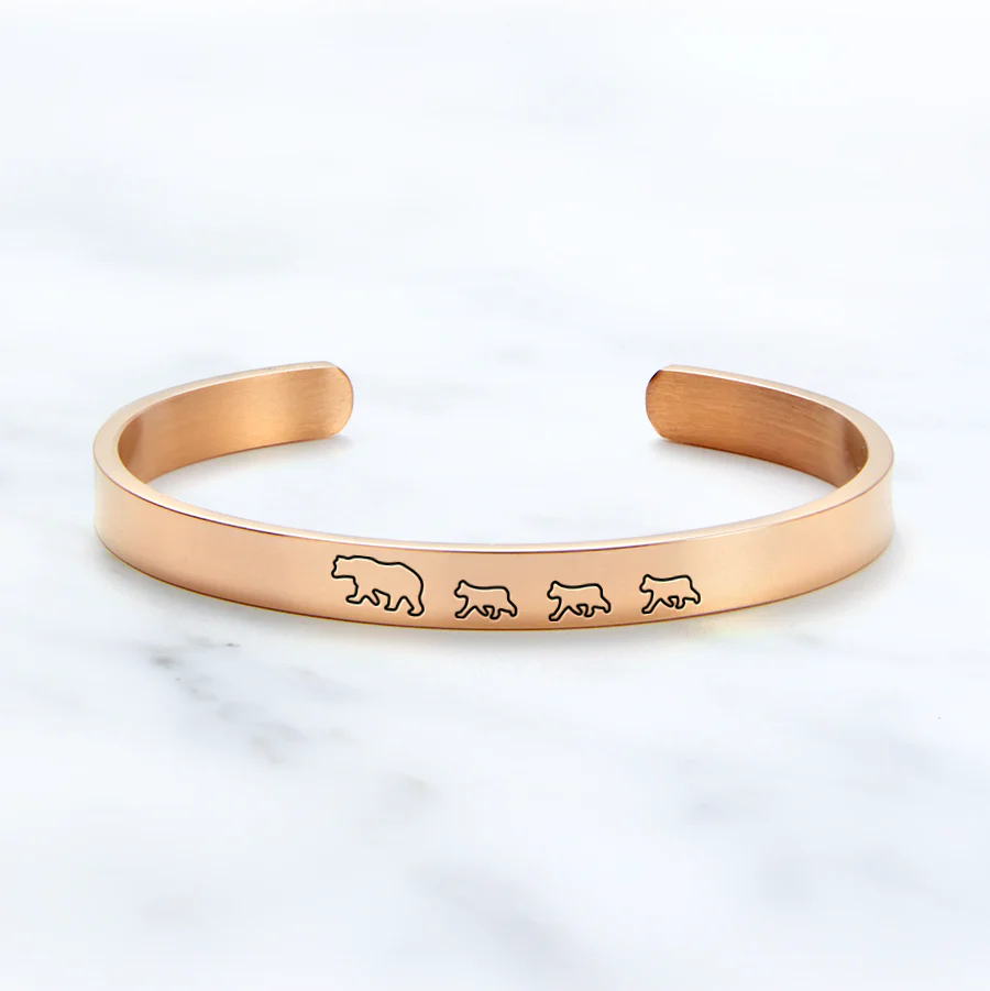 Mama Bear & Her Baby Bears Engraved Cuff Bracelet - Image 26