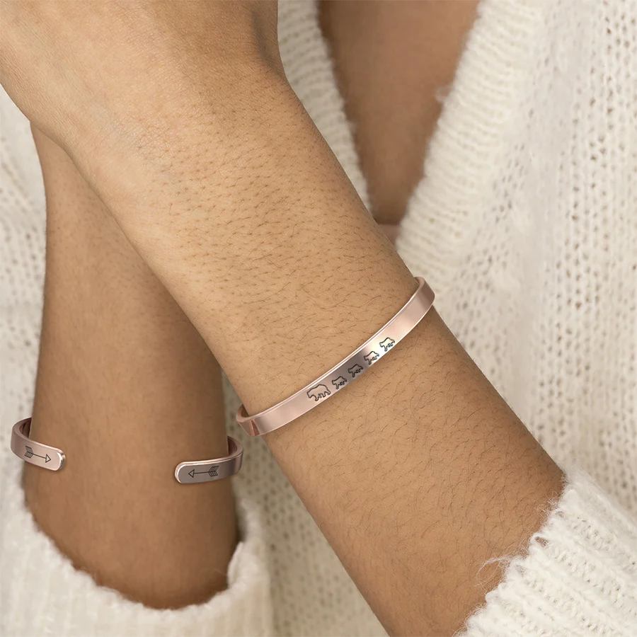 Mama Bear & Her Baby Bears Engraved Cuff Bracelet - Image 86