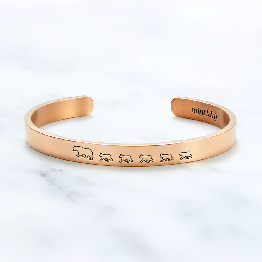 Mama Bear & Her Baby Bears Engraved Cuff Bracelet - Image 90