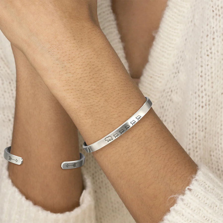 Mama Bear & Her Baby Bears Engraved Cuff Bracelet - Image 99