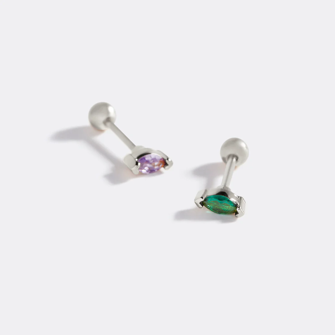 Marquis Gemstone Sleeper Stud Earrings - Image 10