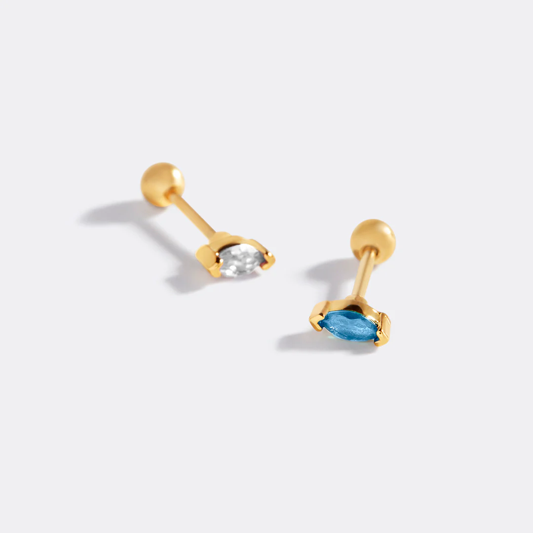 Marquis Gemstone Sleeper Stud Earrings - Image 16