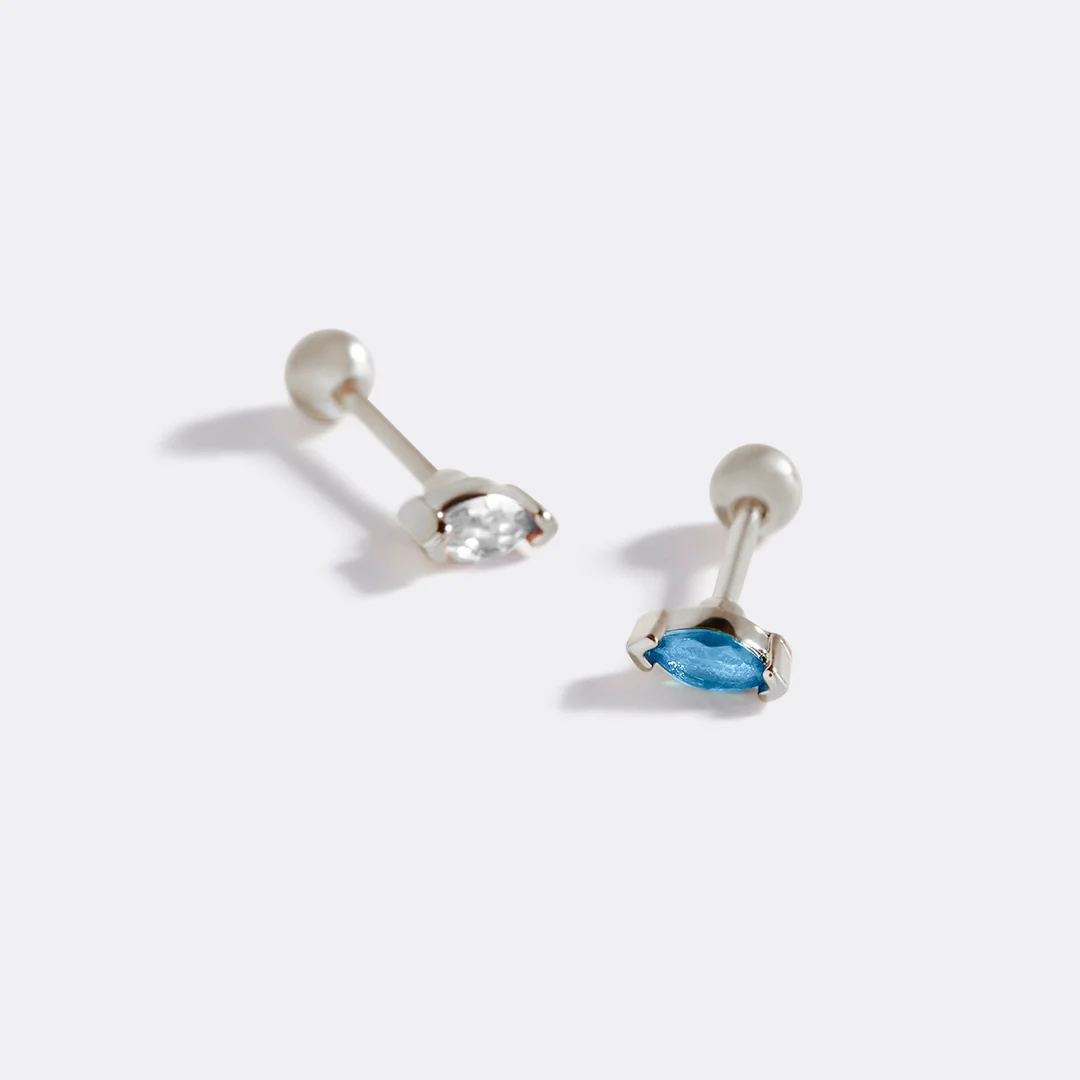 Marquis Gemstone Sleeper Stud Earrings - Image 17