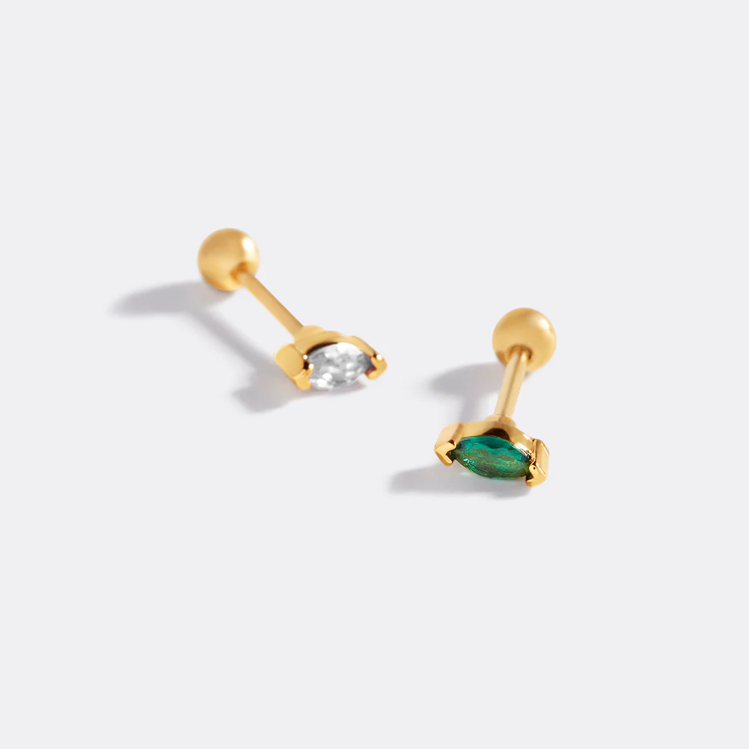 Marquis Gemstone Sleeper Stud Earrings - Image 18