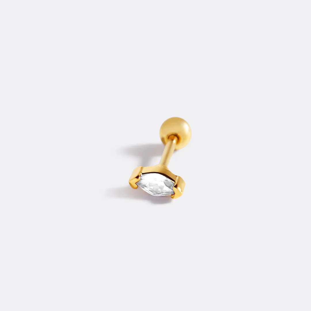 Marquis Gemstone Sleeper Stud Earrings - Image 3