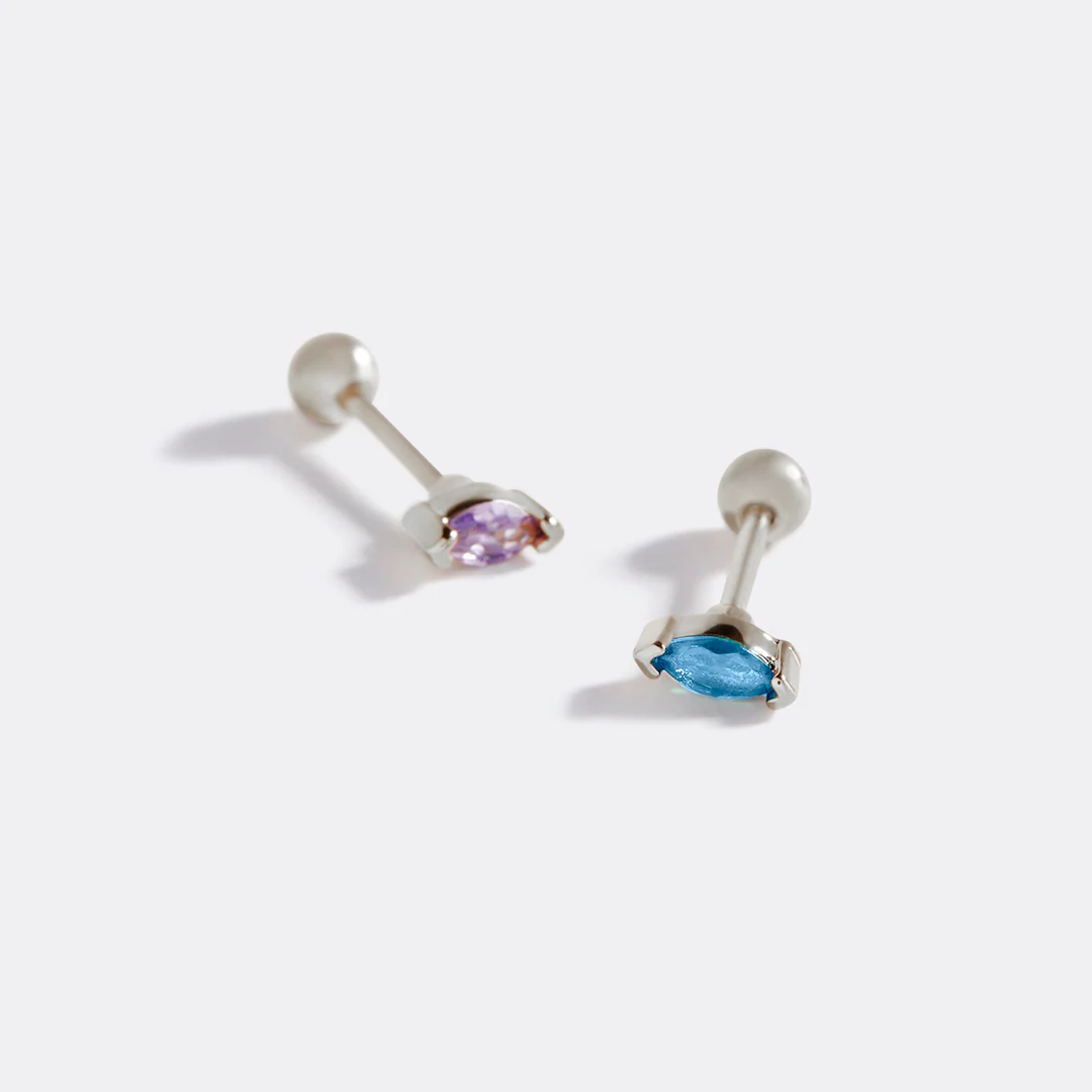 Marquis Gemstone Sleeper Stud Earrings - Image 30