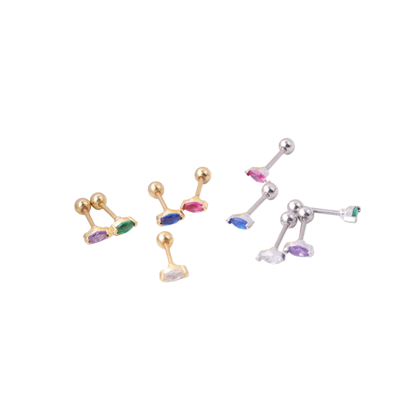 Marquis Gemstone Sleeper Stud Earrings - Image 5
