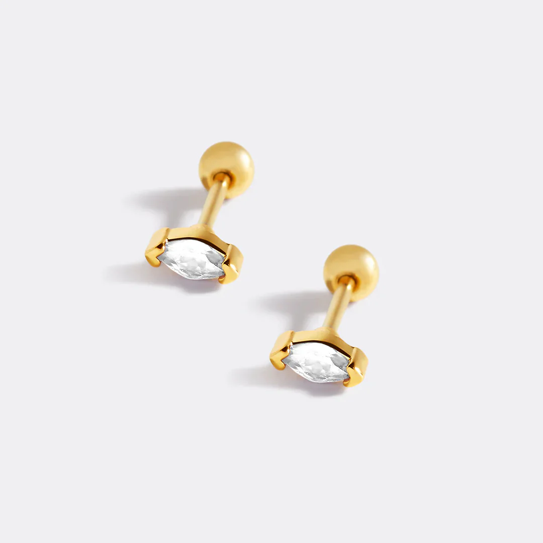 Marquis Gemstone Sleeper Stud Earrings - Image 50