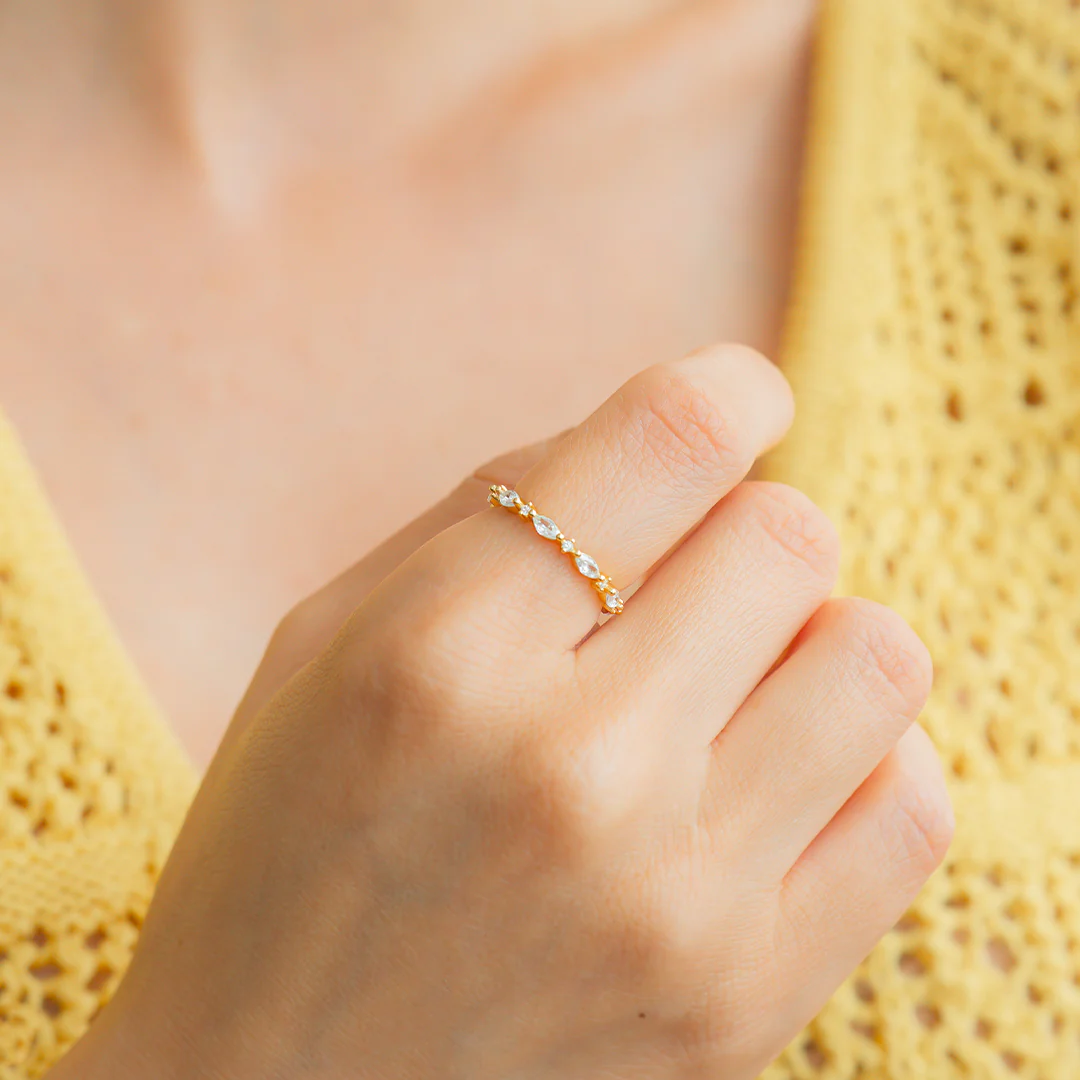 Marquis Gemstone Stacking Ring - Image 3