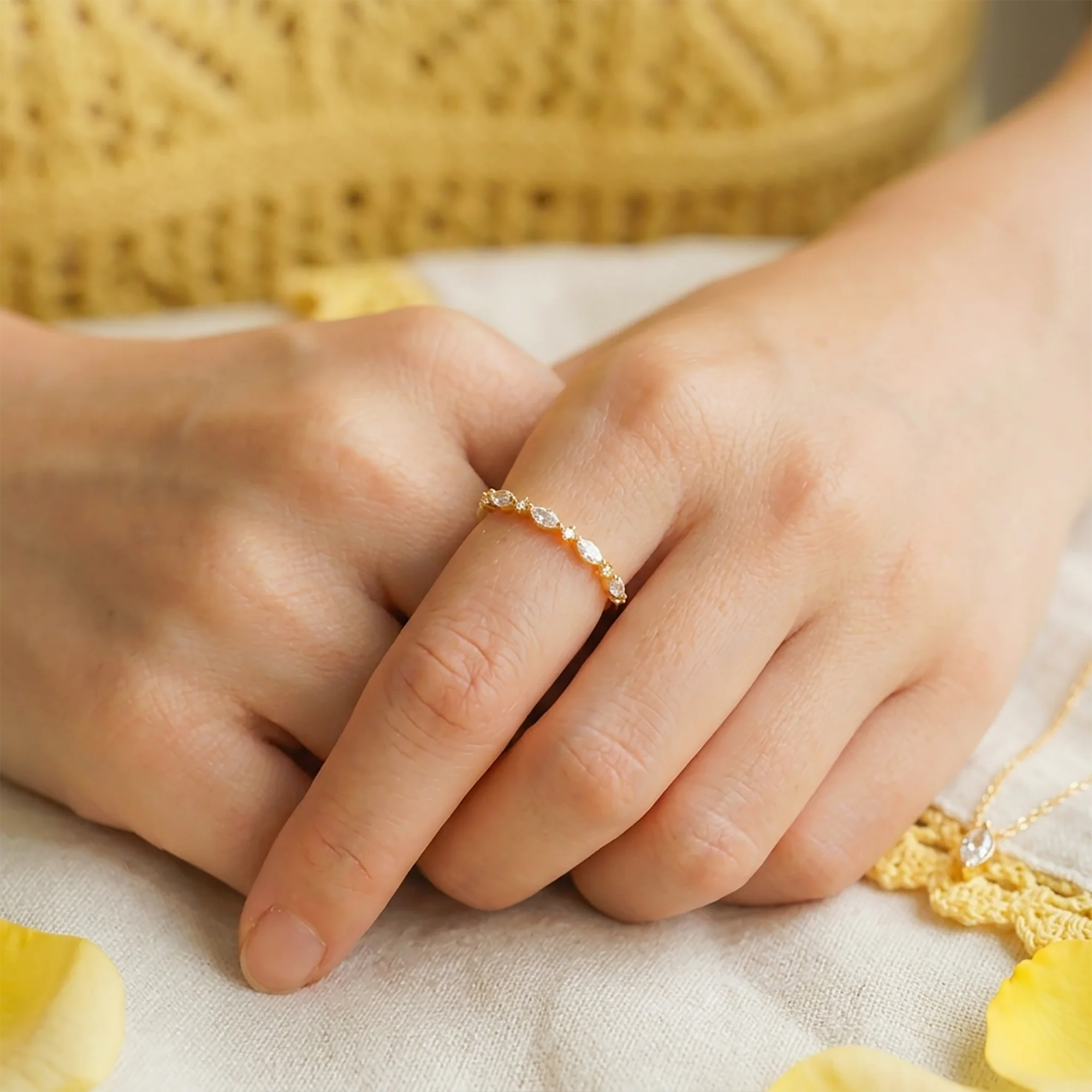 Marquis Gemstone Stacking Ring - Image 9