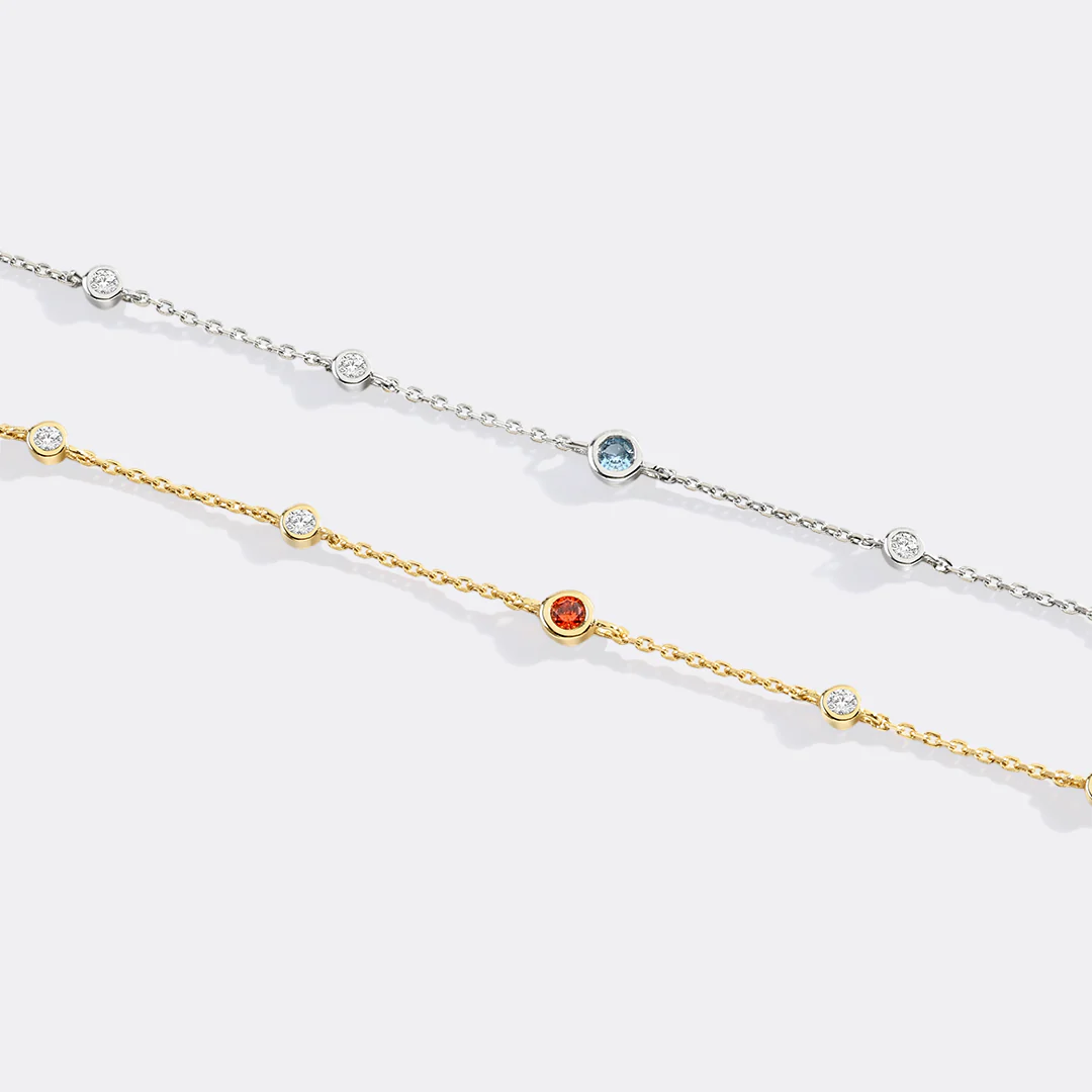 May Birthstone Station Bracelet - Image 5