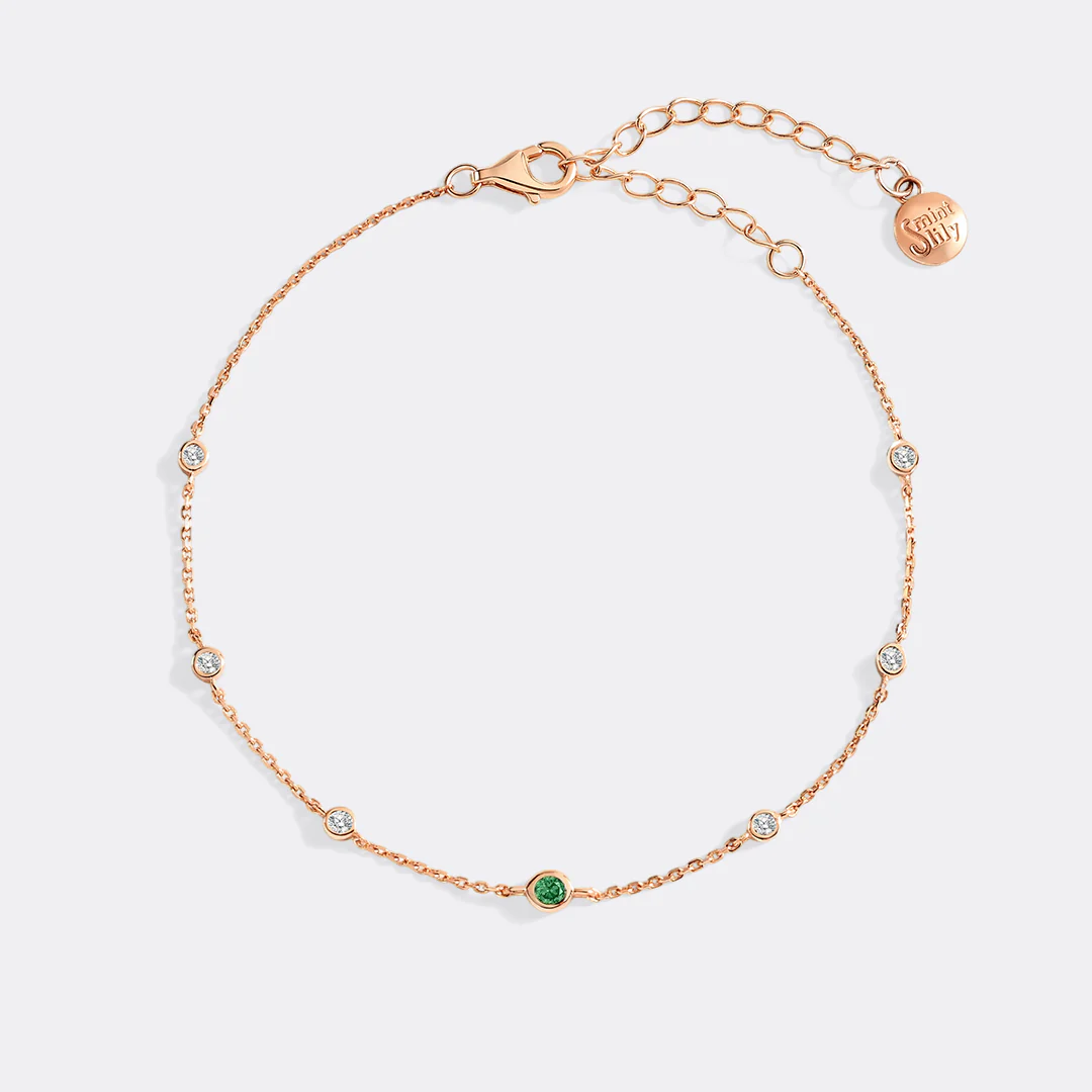 May Birthstone Station Bracelet - Image 6